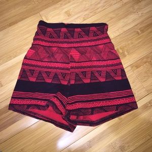 high waisted tribal print shorts