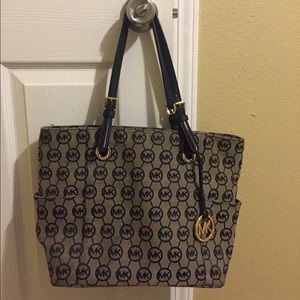 Black & tan Michael Kors Monogram Tote