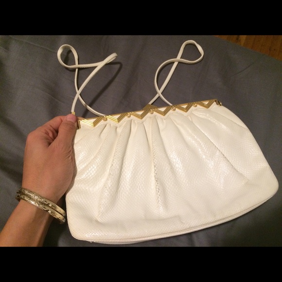 Vintage Python Judith Leiber shoulder bag + Mirror
