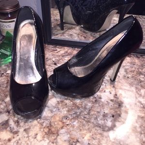 Black opened toed heels
