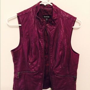 Purple Leather Bebe Vest