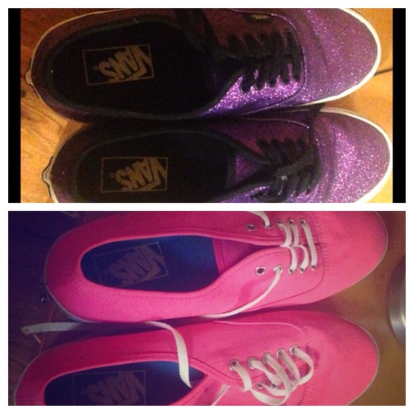BUNDLE! Purple sparkly vans and hot pink vans!