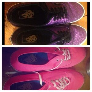 BUNDLE! Purple sparkly vans and hot pink vans!