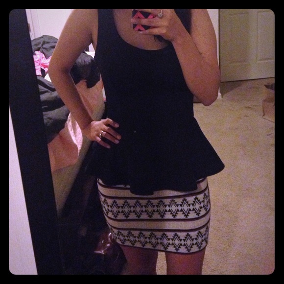 Black peplum top