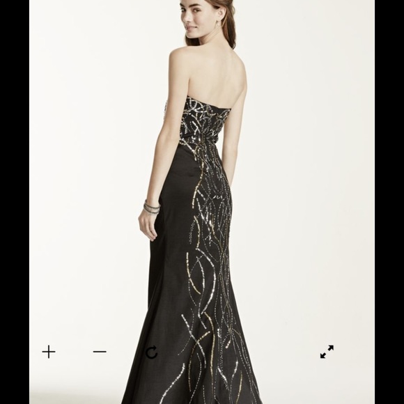 Black Beaded Mermaid Prom Dress