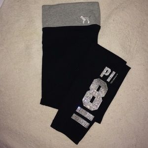 ON HOLD VS Pink bling yoga leggings