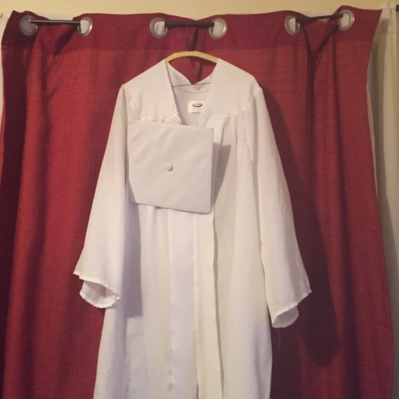 White graduation gown