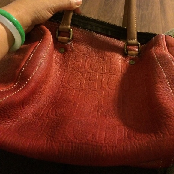 Carolina Herrera Red Leather Handbag