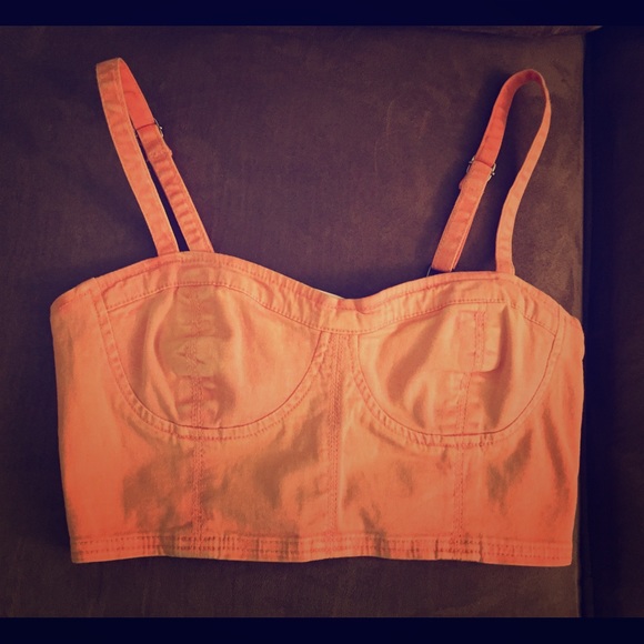 Orange Jean crop top