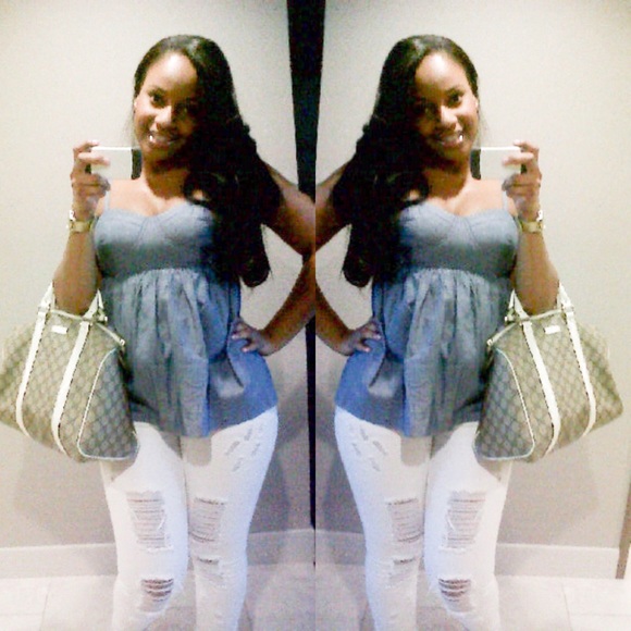 Denim baby doll tank