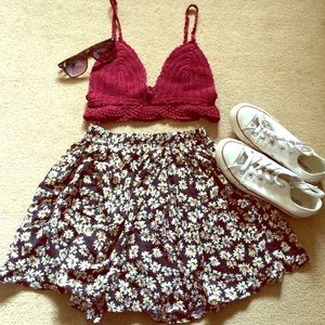 Burgundy crochet bralette