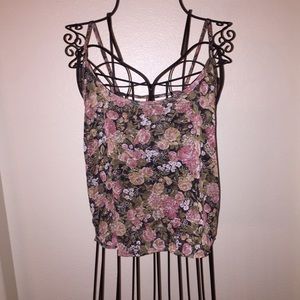 Brandy Melville floral tank cutout back
