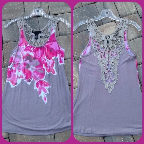 💢SOLD💢Beautiful I.N.C. Tank style lace back top - Picture 3 of 3