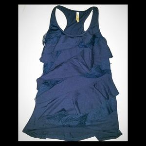 Navy blue top w/ lace details