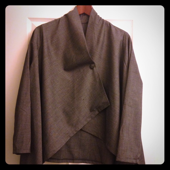 Ashley Blue grey one button wrap jacket w/ tags