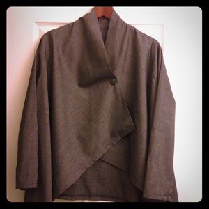 Ashley Blue grey one button wrap jacket w/ tags