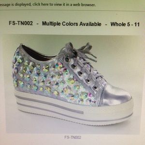 Helen's Heart Shoes - Beautiful Silver Bling low Tennis shoes Helen's Heart Shoes - Beautiful Silver Bling low Tennis shoes