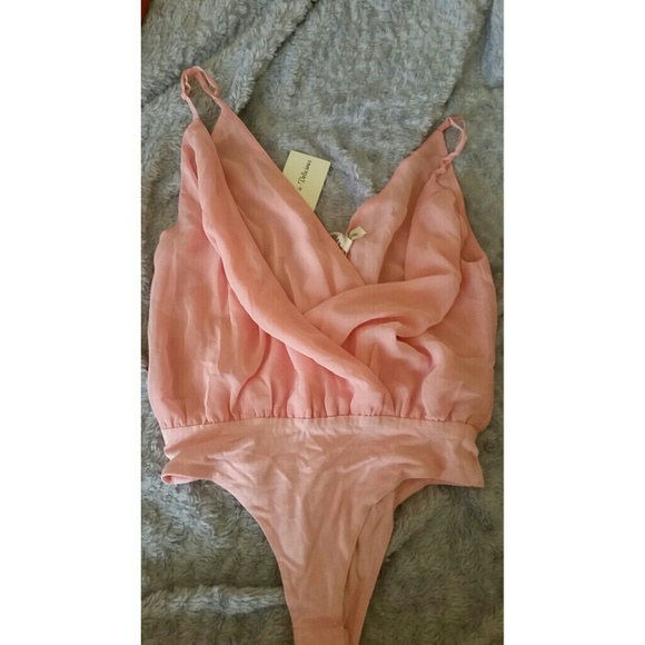 Peach v cut bodysuit
