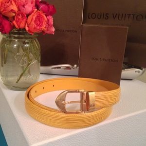Vuitton Epi Leather Belt In Yellow