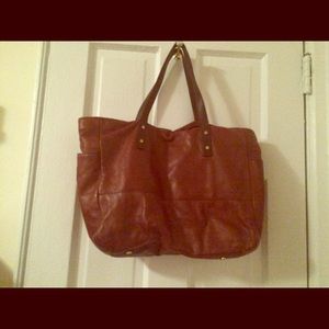 Jcrew premium leather tote. So soft!