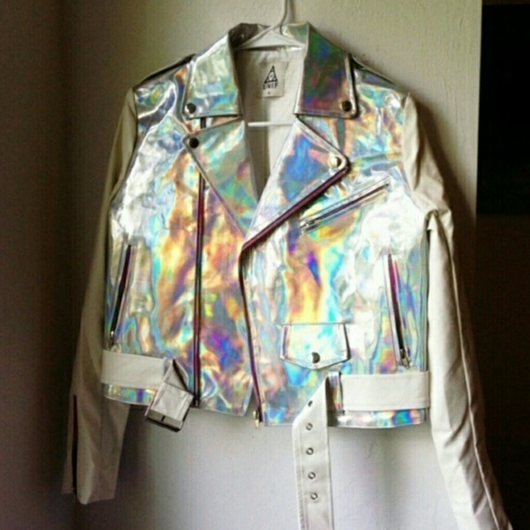 ☆SOLD☆ UNIF Holographic Gamma Ray Moto Jacket - Picture 2 of 3