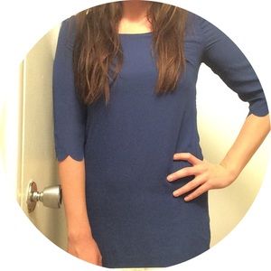 Scalloped shift dress