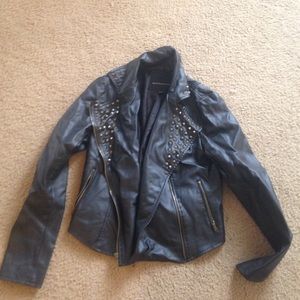 Studded leather jacket