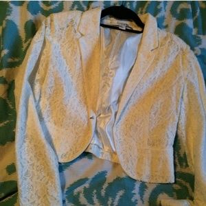 Bone lace blazer