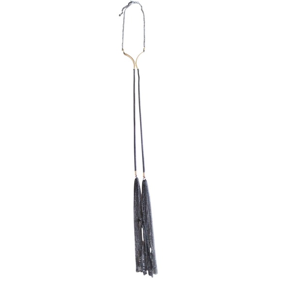 Jewelry - Celeste Charcoal Chain Tassel Necklace