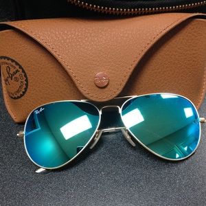 Ray Ban Flash Lense Aviator Green