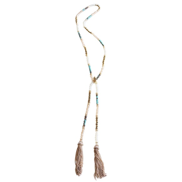Goldie Beaded Tassel Necklace - Picture 2 of 4