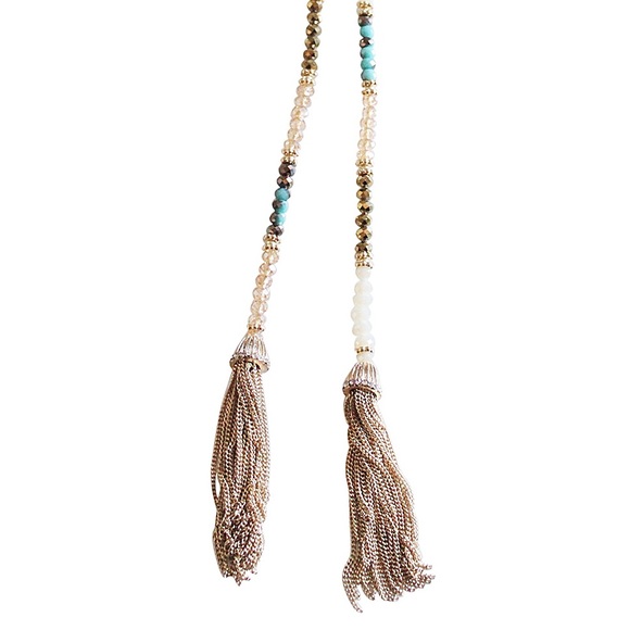 Goldie Beaded Tassel Necklace - Picture 3 of 4