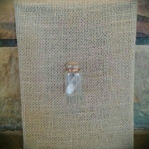 Jewelry Holder Berlap Frame Raw Quartz Crystal