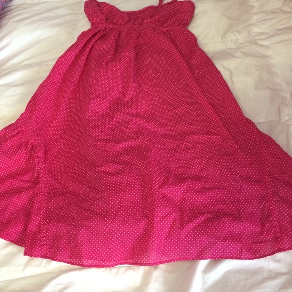 Pink and white polka dot sun dress
