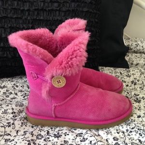 Pink Bailey Button Ugg Boots.