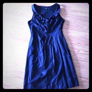 Jcrew size 6 navy ruffle v neck dress