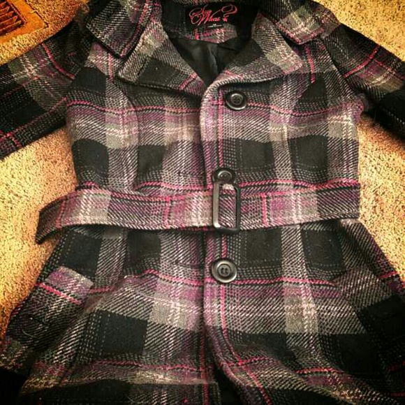 Plaid peacoat