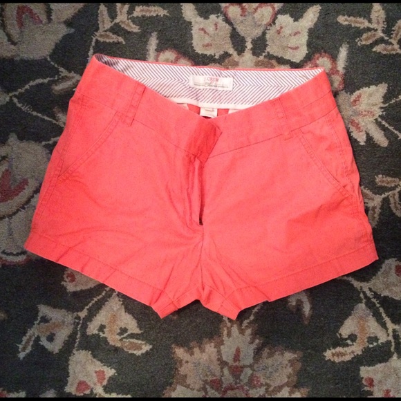 J. Crew neon salmon shorts, size 4