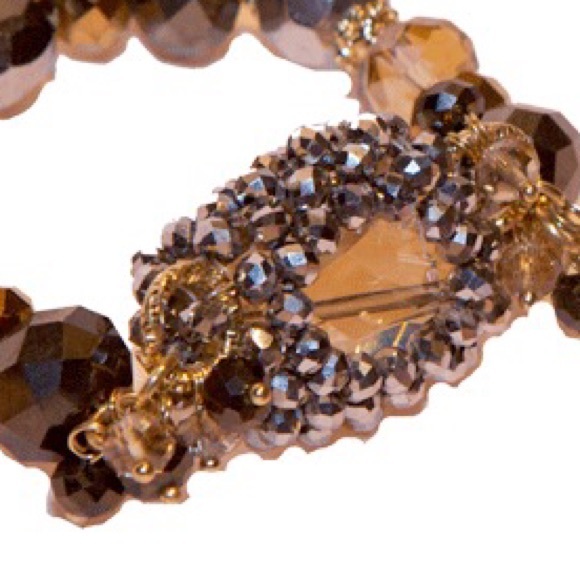 Gianna Beaded Crystal Bracelet In Rosegold - Picture 2 of 2