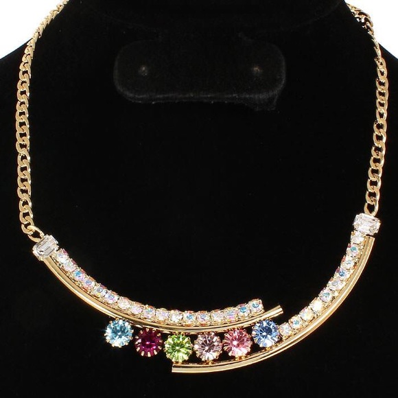 ❌SOLD❌Multicolored  Round Stone Necklace - Picture 1 of 2