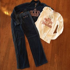 Girls Juicy Couture velour warm up set SZ 12
