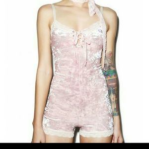 Velvet pink romper