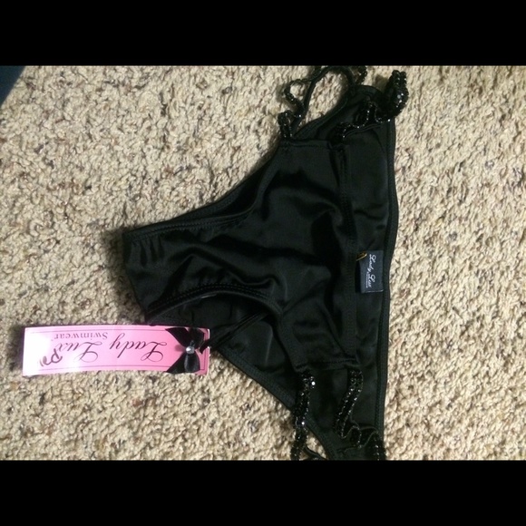 Black Rhinestone Cheeky bikini bottom