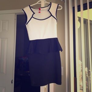 A black and white business dress