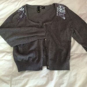 Gray and sequins cardigan