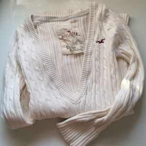 Beige Hollister Cotton Sweater 3/4 Sleeve