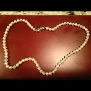 Mikimoto Pearl Necklace Sterling Silver 18"