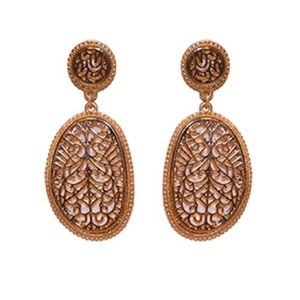 Aria Floral Pattern Drop Earrings