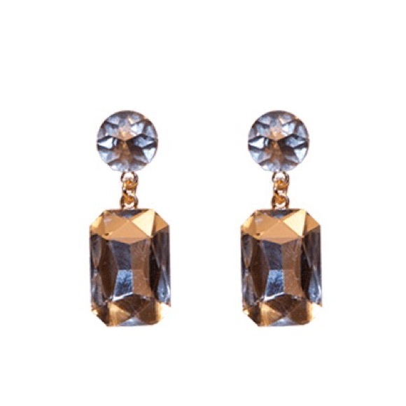 Razzle Dazzle Crystal Drop Earrings Champagne - Picture 1 of 1