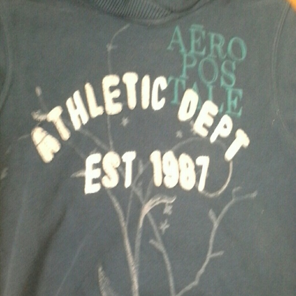 Blue aeropostale cut off hoodie